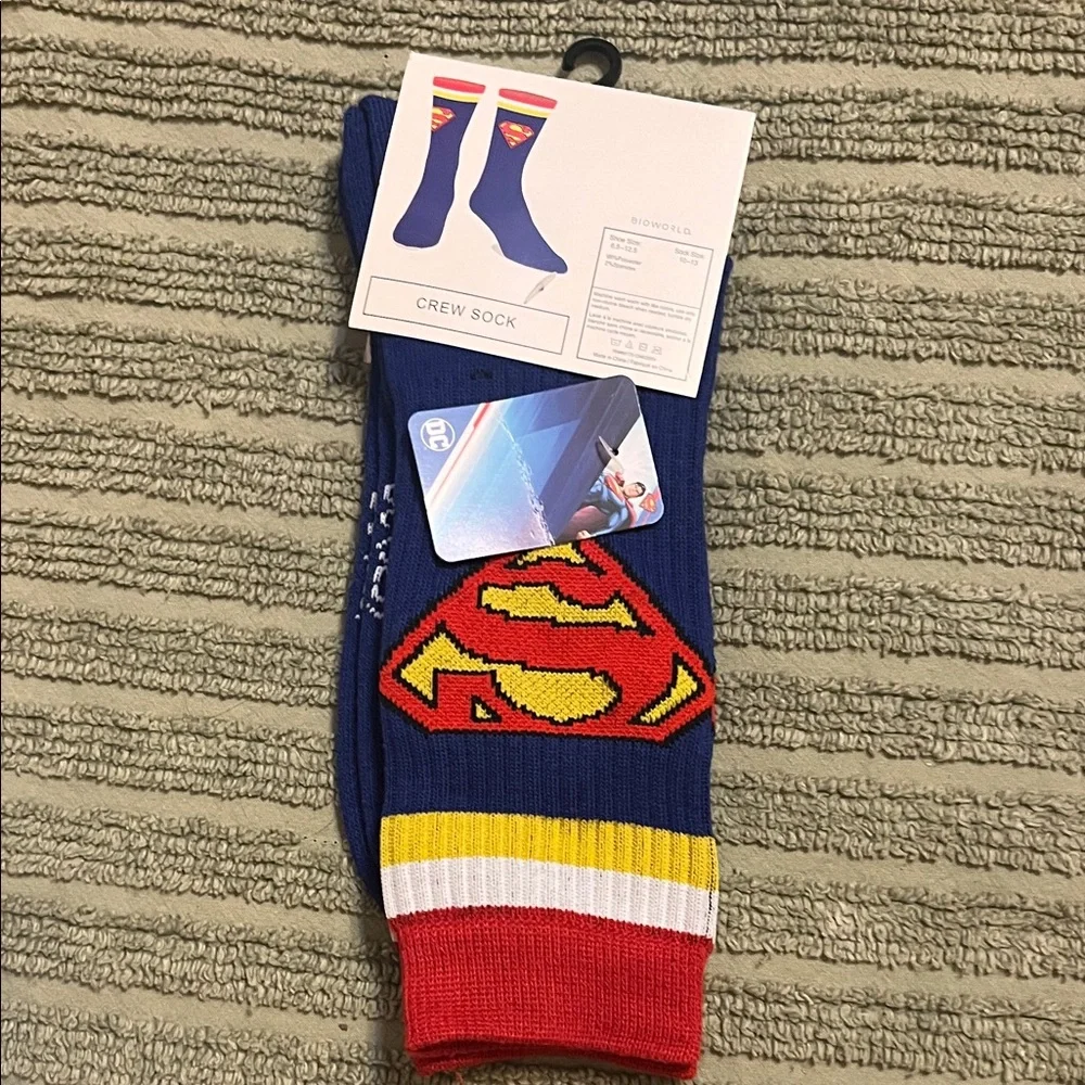 DC Comics Superman Crew Socks - Blue, Red, Yellow